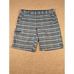 Columbia Shorts Men 38 Blue 12" Plaid Golf Performance Bermuda‎ Omni-Wick